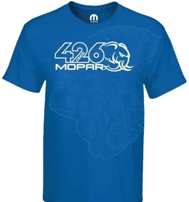 Men’s MOPAR 426 Crate Engine Short Sleeve Royal Blue T-Shirt NWT Choose Size • $19.99