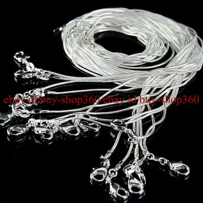 10PCS Wholesale 925 Sterling Solid Silver 1mm Snake Chain Necklace  • $7.99