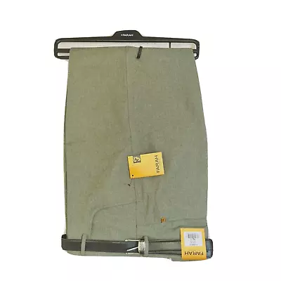 Farah Anti Stain Trousers Big Mens Straight Olive Size W44x29l W44s • £19.99