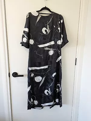 Black And White Vintage Abstract Dress Ken Shaw Melbourne Size 12 • $20