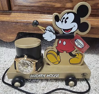 Mickey & Co-GOLD Limited Edition Fossil Watch & Collectible Toy Train-558/1000 • $250