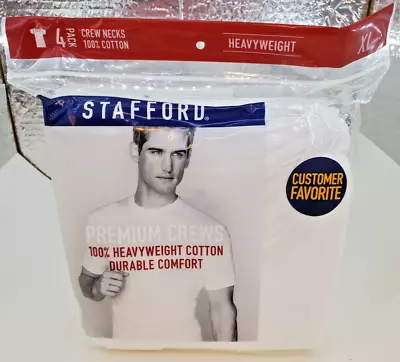 Stafford T Shirts Heavyweight 100% Cotton Crew Necks XLarge (4-Pack) • $37.99