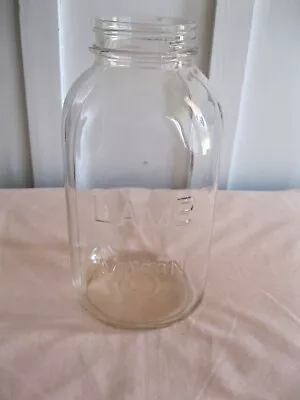 Lamb Mason Jar Half Gallon Vintage Mid Century Embossed • $18