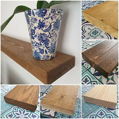 Rustic Wooden Chunky Floating Shelf Farmhouse Cottage Shelves • £1.07