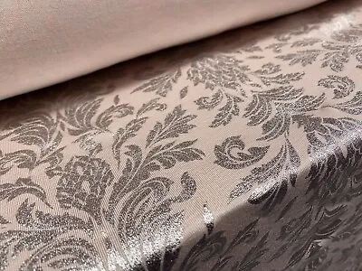 £7.99 • Buy Viscose Elastane Stretch Jersey Fabric, Per Metre - Silver Fleur De Lys - Blush
