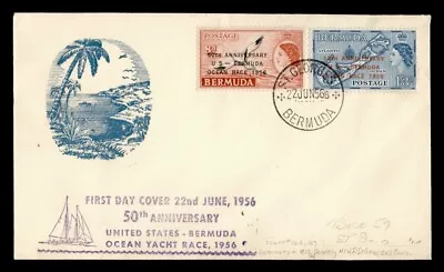 DR WHO 1956 BERMUDA FDC OCEAN YACHT RACE OVPT COMBO #166-7 K03274 • $0.50