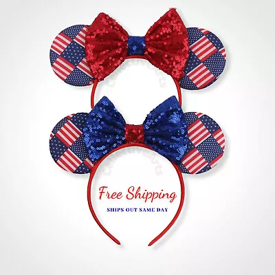 4th Of July Minnie Mickey Mouse Ears For All Ages Disney Disneyland America Flag • $9.99