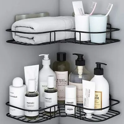 £6.89 • Buy 2Pcs Corner Shower Rack Shelf Bathroom Storage Organiser Basket Tidy Shelf UK