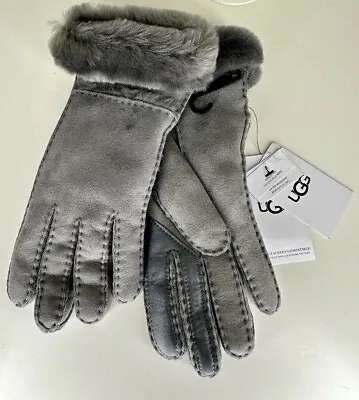 Women's UGG Seamed Sheepskin & Leather Tech Glove Winter Apparel METAL/Gray- S/L • $65.99