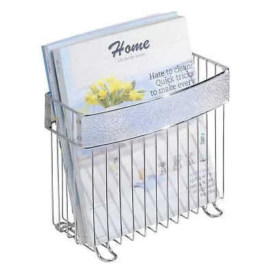 NEW 8.5  Chrome Metal/Plastic Magazine Rack • $18.58