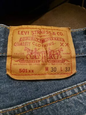 Men's Vintage Levi's 501 XX Jeans Made In USA 30x33 Button Fly Straight Leg • $67