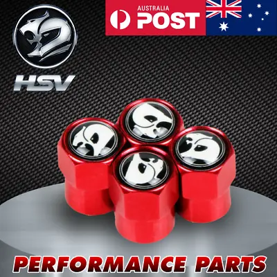 HSV Holden Commodore VL VN VP VR VS VT VY VZ VE VF Red Tyre Valve Caps (4pcs) Y • $6.95