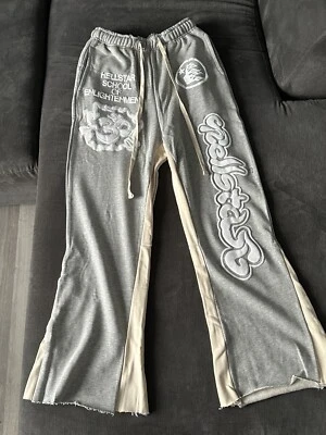 £40 • Buy Hellstar Studios Men’s Grey Flare Sweatpants Size M