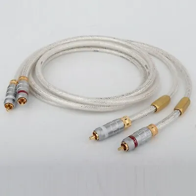 1 Pair Stereo Audio Cable QED 6N OCC Silver-Plated HiFi RCA Cable Subwoofer Cord • $30.48