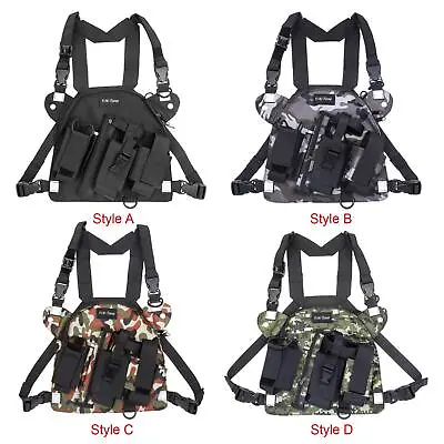 Walkie Talkies Radio Chest Harness Holster Backpack For Camping Travel Women • £26.03