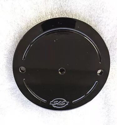 Air Filter Top Plate W/ S&S Logo Gloss Black Billet • $16