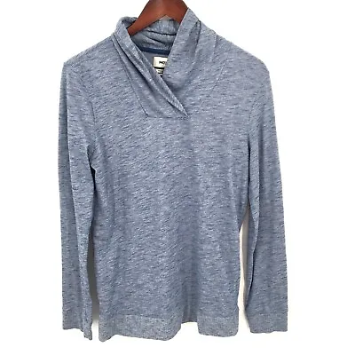 MEXX Crossover Cowl Neck Pullover Top Shirt Long Sleeved Heathered Blue S Womens • $18.75