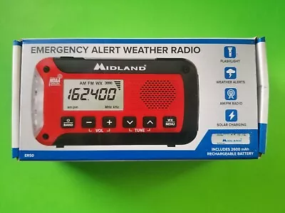 NEW - Midland ER50 Emergency Hand Crank Weather NOAA Radio W/ Flashlight • $31.88
