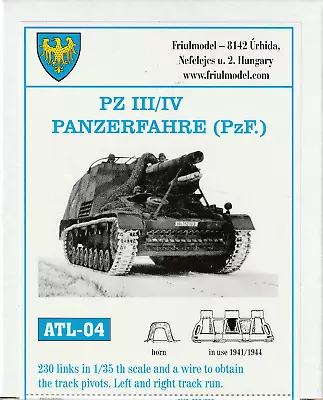 Friulmodel 1/35 German Panzer III/IV 40cm 1941/44 Individual Track Links ATL-04 • $39.99