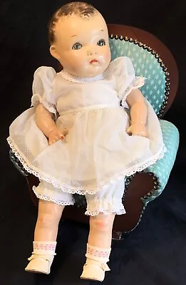 VTG 20  BABY DOLL Princess Beatrix Unmarked Composition & Cloth W/Doll Arm Chair • $63.99