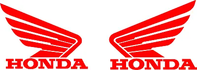 2 Honda Wing Logo Red Decals Motorcycle Racing Car Sticker Right & Left Set Two • $3.99