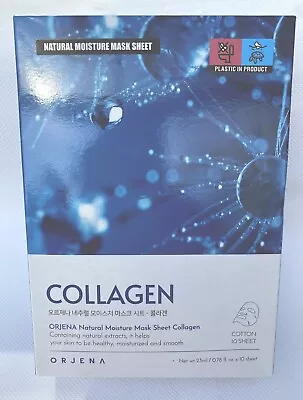 Orjena Natural Moisture Collagen Mask Sheet Korean Beauty X 10 Sheets New In Box • £15.99