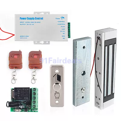 280KG 600LB Single Door Electronic Magnetic Lock Kits + DC12V 5A Power Supply • $78.98