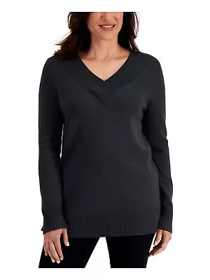 MSRP $47 Karen Scott Crossover V-Neck Sweater Deep Black Size 2XL • $15