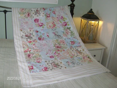 £15 • Buy PATCHWORK EIDERDOWN/QUILT - INC LAURA ASHLEY/CATH KIDSTON BLUE/PINK     ~ Fleur~