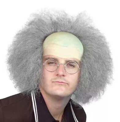 Old Man Mad Scientist Back To The Future Wig Bald Top Costume Fancy Dress Party • $28