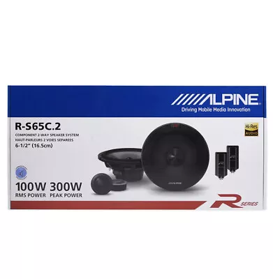 Pair ALPINE R-S65C.2 300 Watt 6.5  Car Audio Component Speakers W/1” Tweeters • $289