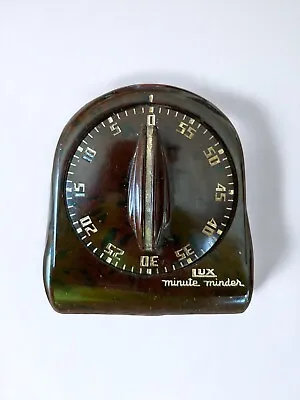 Vintage Lux Minute Minder 60 Minute Kitchen Timer Brown  MCM -  WORKS! • $24