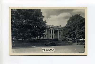 Smethport PA McKean County Old Cars On Street Outside Colonial Hotel 1953 • $6.25