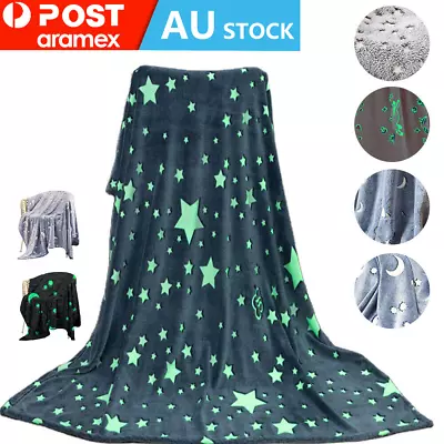 Throw Blanket Soft Warm Large Sofa Flannel Glow In The Dark Bed Rugs Kid Adult • $14.75