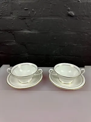 2 X Royal Worcester Contessa Soup Coups Bowls And Stands 5 Sets Available • £29.99