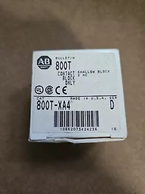 BRAND NEW Allen Bradley 800T-XA4 /D Shallow Contact Block  2 N.C. - New In Box • $24.99