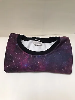  Dan And Phil Jumper Spiral Galaxy Print Purple  Chest Measurements 51cm Small  • £10