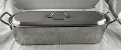 $25 • Buy Inox Stainless Steel Fish Poacher Steamer Roaster Baking Pan 3 Pc Rack Lid Italy