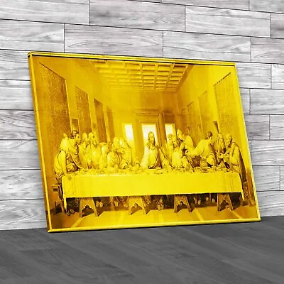 The Last Supper Mosaic 1816 Copy Of Leonardo Da Yellow Canvas Print Large • £14.95