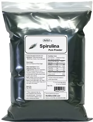 NuSci 100% Pure Spirulina Powder 1Kg (2.2LB)  Kosher Non-GMO Non-Irradiated   • $29.50