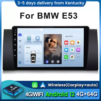 Carplay For BMW E38 E39 E53 X5 Car Multimedia Player 4+64GB GPS Android 12 Radio • $259.99