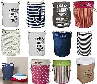 £8.95 • Buy New Large Folding Laundry Washing Clothes Storage Basket Bin Hamper With Handles