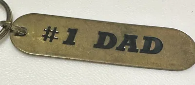 Vintage #1 Dad Father Parent Teacher Role Model Metal Keychain Key Ring Chain • $12.99