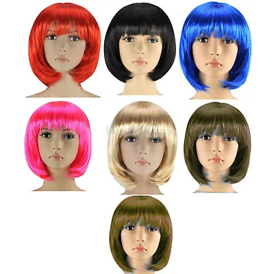 Women’s Sexy Short Bob Cut Fancy Dress Wigs Play Costume Ladies Full Wig Party • £35.99