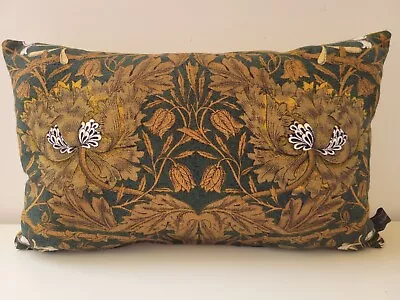 William Morris Liberty Honeysuckle Dk Green & Gold Velvet Fabric Cushion Cover O • £32.50