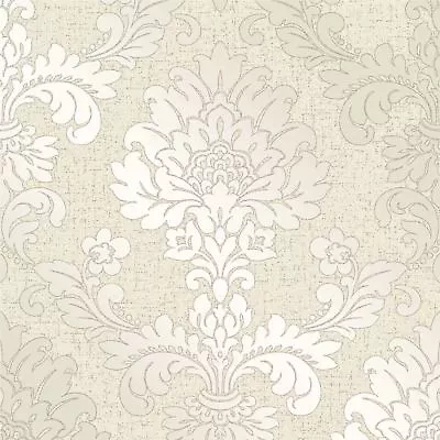 Quartz Glitter Gold Cream Designer Damask Vinyl Wallpaper Fine Decor Fd41970 • £15.44