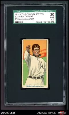 1914 Coupon T213 Ira Thomas Team Is Philadelphia Type 2 VARIATION SGC 1.5 - FAIR • $315