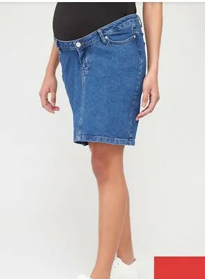 V By Very Maternity Denim Skirt Size 12 Brand New With Tags Rrp£28 • £8.99