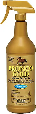 $46.98 • Buy Farnam Bronco Gold Horse Fly Spray, Grooming Aid, Coat Conditioner, 32 Ounces, Q