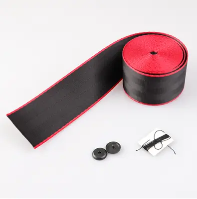 3.6m Seat Belt Polyester Webbing Safety Strip Fit For Car Double Color Black/Red • $19.70